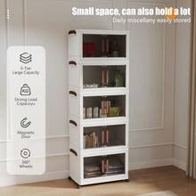 LEO IRIS 3/4/5 Layer Stackable Storage Box With Wheels - Foldable Plastic Storage Box, Suitable For Homes And Offices, Capacity Of 3 Cubic Feet, 2 Cubic Feet, 27 Inches High, Multifunctional Wardrobe And Trash Can, Space Saving Design, Suitable For Living Room, Bedroom Or Workspace, Wardrobe Organization And Storage, Flexible Storage Solution, Modern Aesthetics, Durable Structure, Storage Box, Storage Box, Household Organizing Storage Box. - Multicolor - View 13