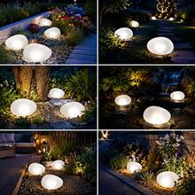 Lámpara decorativa inalámbrica de bola de piedra solar, luz ambiente para interior y exterior para jardín, patio y mesa - Lámpara solar de piedra - Ver 7