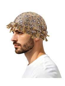 1 chiếc khăn trùm đầu hai lớp kiểu đường phố dành cho nam, họa tiết Paisley. - A - Xem 7