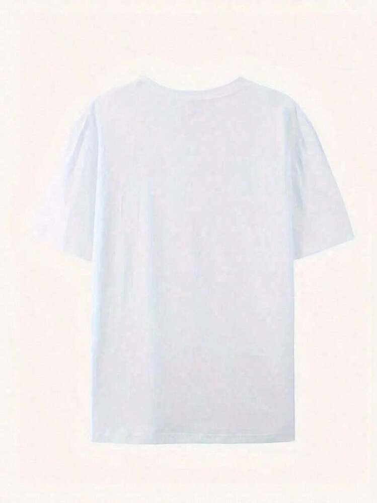 100%cotton1 pieza Camisetas de mujer - Camiseta gráfica con eslogan divertido - Top casual de verano con fuente en negrita, cuello redondo, lavable a máquina g 100% algodón suaveWomen's Simple Solid Color T-shirt, Loose and Slim Fit Casual Short Sleeve - Negro - Añade 7
