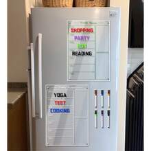 3 Colors Available Acrylic Refrigerator Magnetic Weekly Planner Board, Erasable Schedule Memo Planning Chart, Home Kitchen Office Transparent Message Board, Back To School - Multicolor - View 1