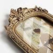 2PCS Vintage Picture Frames 4x6 Gold Frame, Gold Ornate Resin Photo Frame With Glass Front For Tabletop And Wall Mounting, Antique Arched Picture Frame For Home Decor - 2pcs - View 4