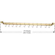 Kitchen Utensil Ra, Kitchen Ra With Gold Titanium Plating,Rail Ra Organizer For Hanging Knives,Wall Mounted Gourmet Kitchen Rail With 14 Hooks Variant 3 - 2. Gold - View 1