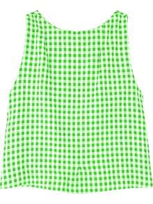 Ladies' Summer Fashionable Round Neck Sleeveless Top, Versatile Classic Double-Sided Checkered Shirt 2026 Top, Suitable For Daily Casual Wear - Màu xanh Bạc hà - Xem 6