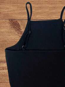 Conjunto elegante de top sin mangas casual/de oficina/de jardín con cinturilla a rayas y pantalones a rayas para mujer, para primavera/verano - Marrón y negro - Ver 6