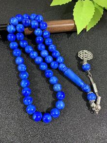 1pc Classic Ink Floral Pattern Resin Bracelet, Suitable For Men's Daily Wear - 45 Prayer Beads - View 15