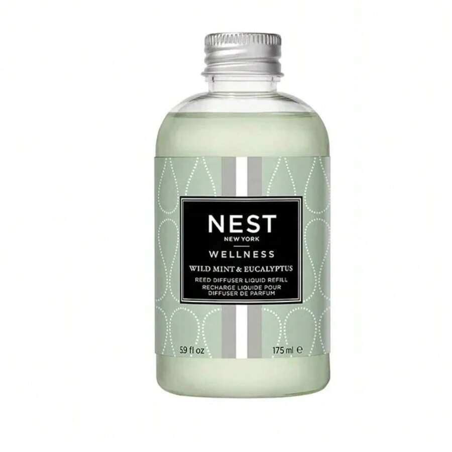 NEST New York NEST Fragrances Reed Diffuser Refill 175ml Wild Mint & Eucalyptus Long Lasting Home Fragrance Oil - Soft Sage Green - View 1