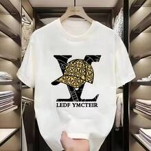 Camisetas de algodón puro con estampado clásico de alta calidad para hombre y mujer, camisetas casuales de cuello redondo, novedad 2026 - Blanco - Ver 1