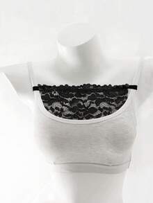 2pcs/Set Seamless Lace Camisole Bra, Invisible Strapless Sexy Crop Top For Daily Wear - Multicolor - View 8