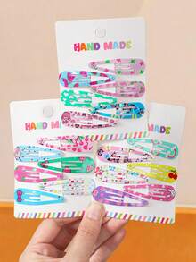 10/30pcs Colorful Fruit Print Cute Hair Clips For Girls, Bangs & Side Hair Decor, Suitable For Daily Use,Hair Barrettes,Hair Claws - Multicolor - View 3