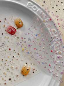 1pc Cute Summer Ice Cream Pattern Nail Art Sticker, Nail Art Accessories - Multicolor - View 5