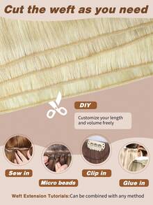 Yilite Tóc nối dệt tay 22 inch từ tóc thật Remy màu nâu, kiểu dệt tàng hình dành cho nữ - S613 - Xem 6