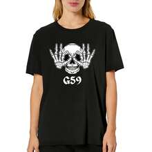 Plus Size G59 Skull With Skeleton Hands Graphic T-Shirt Women's Fashion T-Shirt, Soft And Breathable Short Sleeve, Perfect For Daily Wear, Outdoor Activities, Travel, And Casual Style, Comfortable All-Day Fit! - màu đen - Xem 1