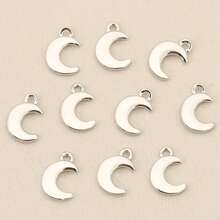 10pcs Gold & Silver Plated Heart Moon Leaf Pendants, For Jewelry Making, DIY Necklace Bracelet Earring Accessories - DIY Pendant - View 13