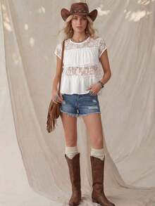 Camisa floral casual de mujer para el verano - Blanco 3 - Ver 4