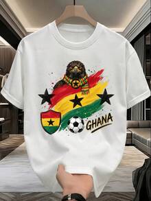 100% Cotton T-Shirt With Mexico 2026 Soccer Theme,  Culture Print, National Pride Style, Soft Classic Fit, Ideal For Watching Games And Traveling, Machine Washable. - 白色 - 查看 8