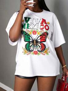 Simple And Versatile Design. Features A Butterfly Print In A Green, Red, And White Color Scheme. Suitable For Casual Wear, Sports, Office, And Home. Made Of Pure Cotton. - 白色 - 查看 4