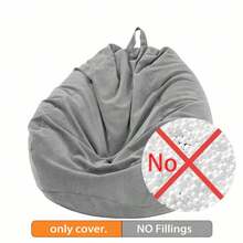 Lightweight Corduroy Bean Bag Cover, Pink/Sky Blue/Light Gray Breathable Slouchy Sofa Cover, Removable And Machine Washable Indoor Home Decor, Filling Not Included - Multicolor - View 10