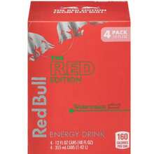 Red Bull Red Edition Energy Drink – Watermelon Flavor, 114mg Caffeine, 12 Fl. Oz., Pack Of 4 Cans - Energy Drink - View 2