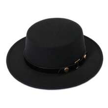 1pc Elegant Wool Felt Hat, Suitable For Summer Beach, Women's Daily And Holiday Outfits, Decorated With Round Rivets And Symmetrical Belt, A Decorative Western Cowboy Hat - Solid Color - View 6