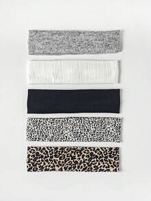 5 chiếc băng đô satin in họa tiết da báo đa năng, phụ kiện tóc hàng ngày cho nữ, băng đô turban, băng thấm mồ hôi, băng đô mùa thu đông cho trang phục đi nghỉ mát, khăn choàng thanh lịch cho nữ, khăn bandana mềm mại cho trang phục mùa hè, du lịch, sinh nhật. - Nhiều màu - Xem 7