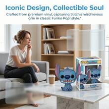 Funko POP! : Lilo & Stitch - Smiling Sittande Stitch #1045 Vinylfigur - Officiell Samlarfigur Actionmodell, Estetisk Skrivbordsprydnad, Perfekt Gåva För Fans Och Samlare - Multifärgad - Visa 3