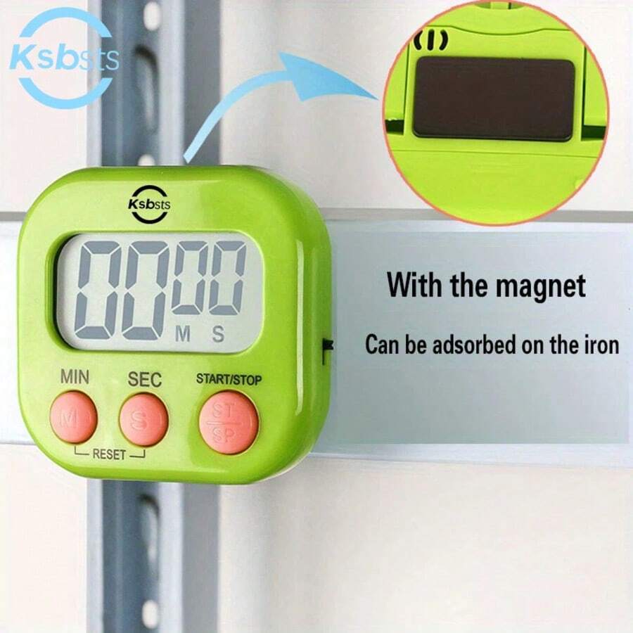 1 pieza Temporizador digital de cocina de gran pantalla - Temporizador de cuenta regresiva preciso con alarma fuerte, alimentado por batería de ABS, electrónico, adecuado para maestros, chefs, hogar y aula, con pantalla fácil de leer y diseño compacto