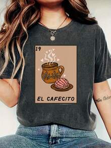 19 THE COFFEE CAKE Sudadera casual de cuello redondo para uso diario, camiseta cómoda y suave para mujer JPBL - Gris - Ver 1