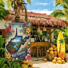 1PC West Virginia State Garden Flag Cardinal Bird Decorative Outdoor Flag Mountain River Scenic Floral Yard Banner Double Sided Weather Resistant Lawn Patio Decor For Seasonal Holiday Home Porch Outsid - Nhiều màu - Xem 6