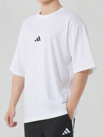  adidas Future Icons 品牌logo速乾舒適柔軟短袖T卹 男款 白色