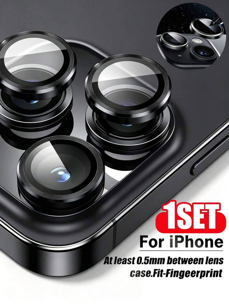 Navigator 一套黑色CD图案镜头保护膜，兼容 16/15/14/13/12/11/17/17 Air/17 Pro/17 Pro Max系列，全摄像头保护，高清透明