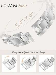 1PC Luxury Silver Multi-Layer Cuban Link AppleWatch Band, Bling Rhinestone Heart & Circle Charm Strap, Compatible With Ultra/SE/11/10/9/8/7/5/4/3/2/1 Series, And Ultra2/Ultra/SE/38/40/41/42/44/45/46/49mm, Fashion Metal Double Chain Heart-Shaped Key Pendant Watch Strap,Can Be Used As A Bracelet Or Wristband As A Gift For Girlfriends, Suitable For Occasions Such As New Year, Christmas, Birthdays, Etc. Band Only, Watch And Case Not Included - Silver - View 4