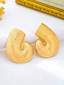 1 Đôi bông tai hình vỏ sò thời trang, thích hợp cho các bữa tiệc, họp mặt, đeo hàng ngày, kỳ nghỉ biển, quà tặng đa năng dành cho nữ. - Vàng - Xem 4