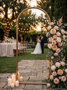 Customized Mirror Sticker Wedding Decor - Wedding Signage Decor DIY Wedding Sticker - Mirror Sticker "Welcome To The Wedding" - Customized Mirror Letter Sticker Decal - Just Married - Wedding Marriage Decor/Modern Wedding Welcome Sign/Personalized Newlyweds Name And Date/Mirror Sticker-Bridal Shower - Multicolor - View 2
