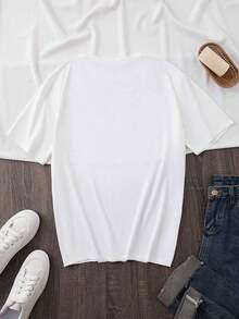 Women's Short Sleeve Crew Neck Strawberry Print T-Shirt, Casual Style For European And American Fashion, Suitable As A Gift. Women's T-Shirt. Elegant Blouses. Boho Chic. Soft, Breathable, And Comfortable Women's Top, Ideal For Spring, Summer, And Autumn, Perfect For Vacations, Travel, And Everyday Wear. - [白色的] - 查看 2