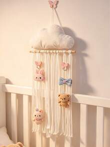 1 pièce Pince à cheveux en forme de nuage blanc pour filles, support d'affichage d'accessoires pour cheveux de bébé, décoration pour la chambre des filles - Multicolore - Voir 2