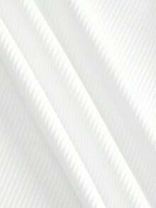 Camiseta blanca básica, casual y sencilla con cuello en V, manga corta, ajustada, con fruncido lateral, acanalada y elástica para mujeres, para el verano - Blanco - Ver 5
