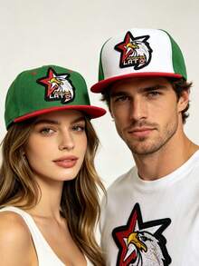 1 chiếc mũ lưỡi trai unisex, mũ hip hop đường phố với họa tiết chim đại bàng, che nắng cá nhân hóa, phù hợp cho World Cup, mũ tài xế xe tải, dùng được cả bốn mùa - Đại bàng thêu - Xem 12