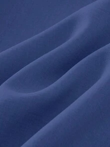 Pantalones/faldas cortas plisadas de cintura elástica, cómodos y sueltos, de estilo básico y versátil, para uso diario, que estilizan la figura, en color albaricoque, para mujeres de talla grande, para primavera/verano - Azul - Ver 2