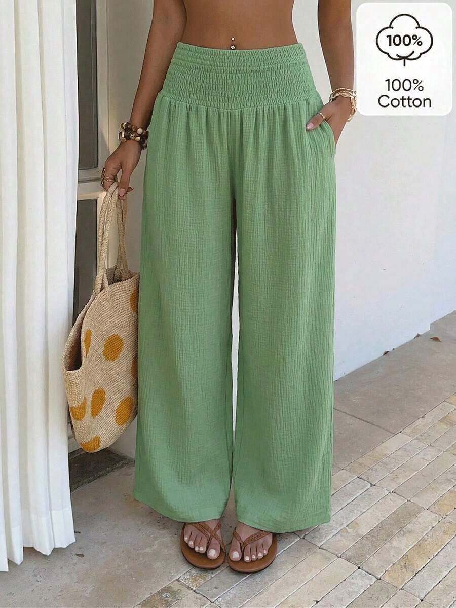 Stylish Plaid Pants For Women - 綠色 - 查看 1