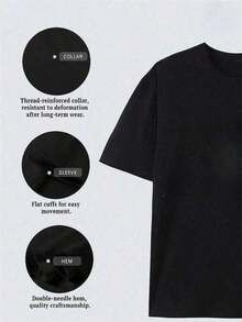 Ocio, Moda 1 Pieza Camiseta de Algodón Estampada para Hombre "World Yours Tony Money Power Respect", Estilo Y2K, Diseño de Anime Americano, Manga Corta Casual con Cuello Redondo, Suave y Transpirable, Estilo Urbano, Camisetas Gráficas de Algodón Grueso 100% Algodón 180g - Negro - Ver 4