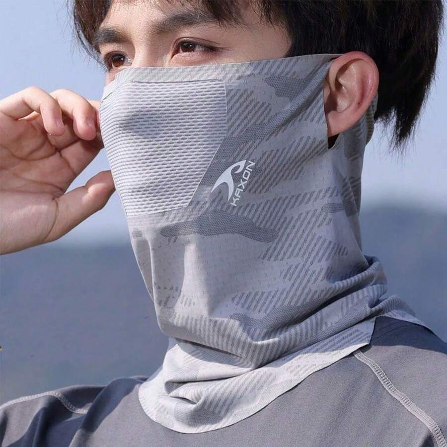 1件 UV 防護單車面罩,無縫透氣掛頸式中性款,適用於戶外、夏季、海灘及搭配帽子佩戴 - 彩色 - 查看 1