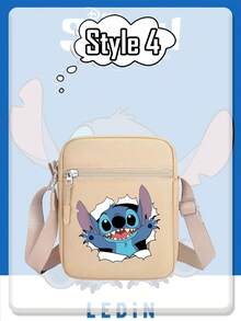 Túi đeo chéo màu hồng in hình Stitch cười của Disney, với hình ảnh Stitch vui tươi trên nền mềm mại, mờ. Được làm từ da giả bền chắc với dây đeo có thể điều chỉnh, khóa kéo an toàn và thiết kế nhỏ gọn nhưng rộng rãi, chiếc túi này hoàn hảo cho những chuyến đi chơi hàng ngày, thêm nét duyên dáng, hoài cổ cho trang phục thường ngày. - Nhiều kiểu dáng - Xem 18