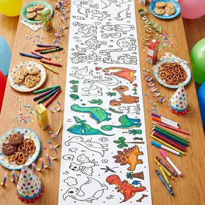 Cuộn giấy màu siêu dài 3M, giấy vẽ hoạt hình dạng cuộn, giấy tô màu tự làm, hoạt động tô màu sáng tạo trên bàn và tường, quà tặng tiệc tùng, trò chơi tiệc sinh nhật, sự kiện tiệc spa, quà tặng ngày lễ, đồ dùng nghệ thuật trong lớp học, đồ chơi giải trí khi đi du lịch và ở nhà.