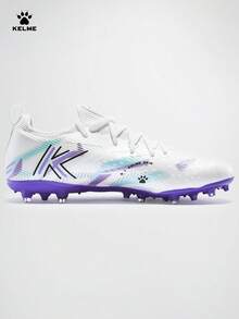 KELME 男士足球鞋，Jidian 5.0 中档 MG 专业比赛短钉鞋，成人日常训练鞋 - 白彩色 - 查看 8
