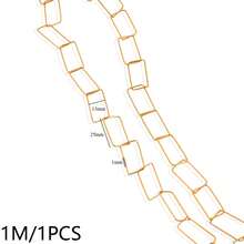 1m 304 Stainless Steel 18K Gold Plated Mixed Paperclip Chain, Oval And Rectangular Links Suitable For DIY Jewelry Making - Chain - View 21