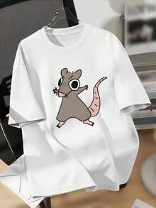 Women's Essential Casual T-Shirt, Loose And Fashionable T-Shirt With An Attractive Design, Lightweight Printed T-Shirt, Suitable For Daily Wear, Made Of Soft Cotton For Everyday Use. - 白色 - 查看 12
