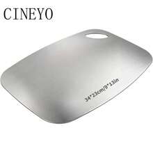 CINEYO 1pc Pure Titanium Cutting Board - Perforated Kitchen Cutting Board, Schneidebrett, Multiple Sizes In Silver Color, Chopping Board, Suitable For Cutting Meat, Vegetables, Fruits, Kitchen Accessories, Grill Accessories, Chopping Board, Barbecue - Silver - View 12