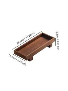 1pc Wooden Perfume Tray, Decorative Tray, High-Leg Wooden Storage Rack, Wooden Tray-Style Storage Rack - Multi-Functional Display Stand, Suitable For Storing Cosmetics, Rings, Perfume, Jewelry, Vanity, Bedroom, Multi-Functional Storage Space - Coffee Brown - View 12