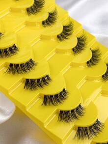 10 Cặp Mi Giả Nửa Mi, Mi Nối Trong Suốt, Mi Mắt Mèo, Mi Giả 3D Mềm Mịn, Mi Giả Lông Chồn, Mi Trang Điểm Tự Nhiên, Mi Manga, Mi Dải, Mi Giả, Mi Nối, Mi Giả - màu đen - Xem 5